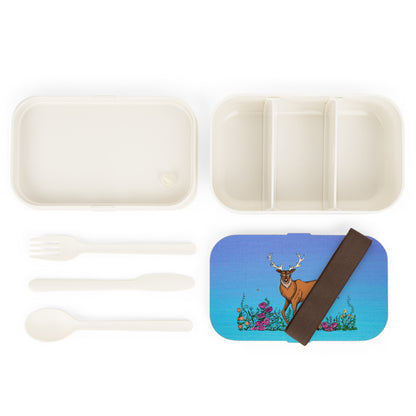 Deer illustration blue bento lunch box