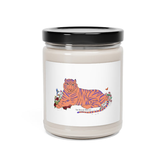 Tiger Illustration Scented Soy Candle, 9oz